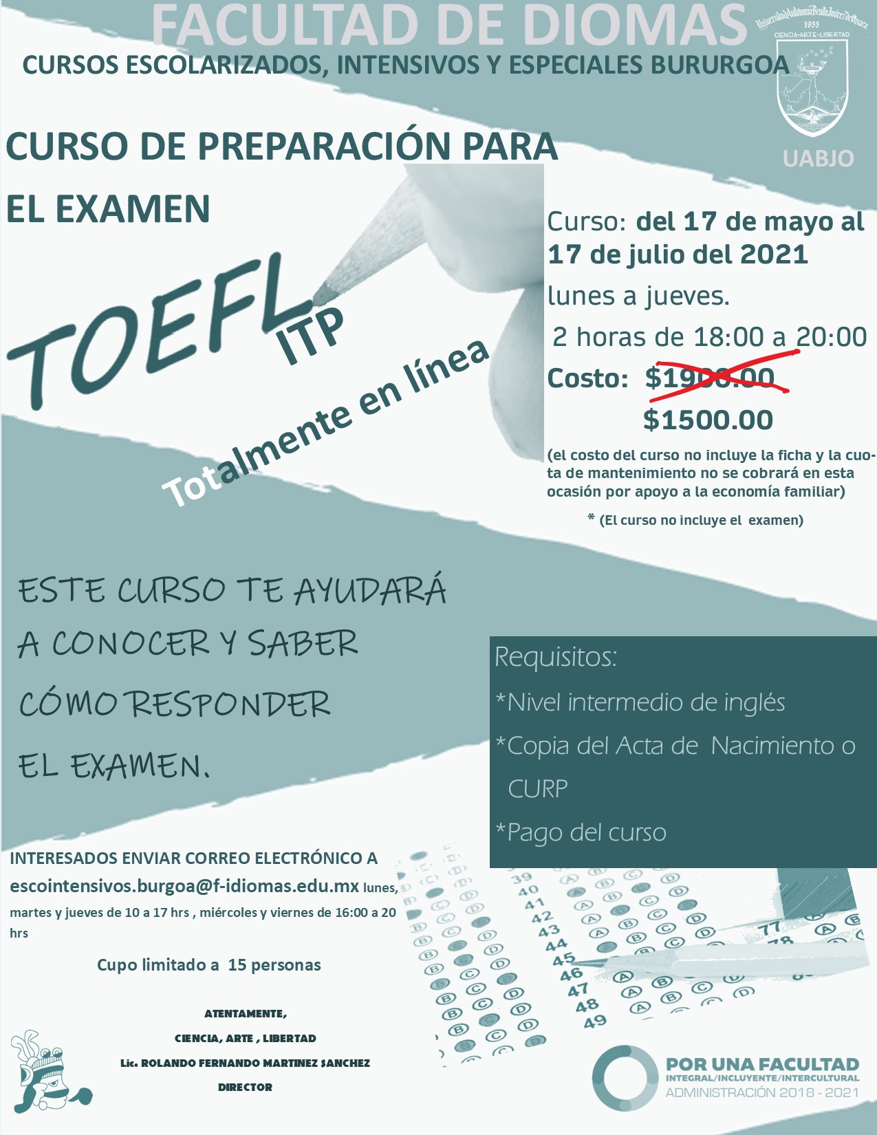 Curso De Preparación Para El Examen Toefl Itp En Línea 2021 Idiomas Burgoa